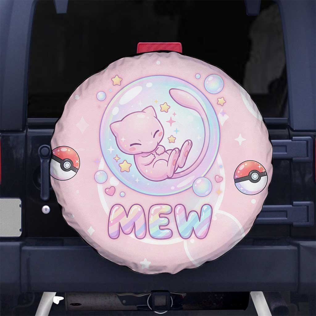 Mew Spare Tire Cover Pastel Kawaii Bubble Art