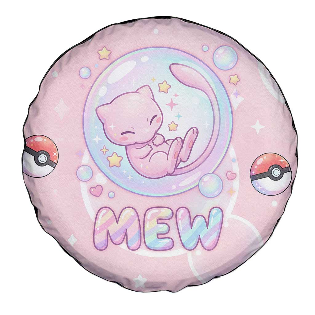 Mew Spare Tire Cover Pastel Kawaii Bubble Art