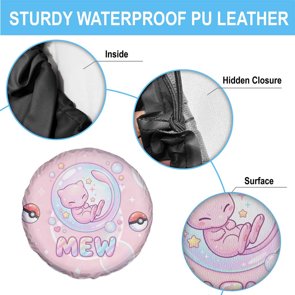Mew Spare Tire Cover Pastel Kawaii Bubble Art