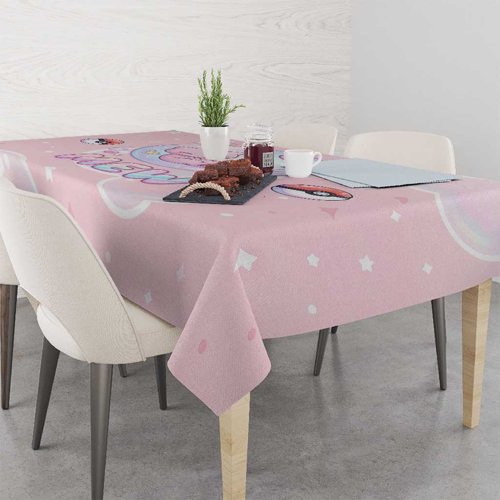 Mew Tablecloth Pastel Kawaii Bubble Art