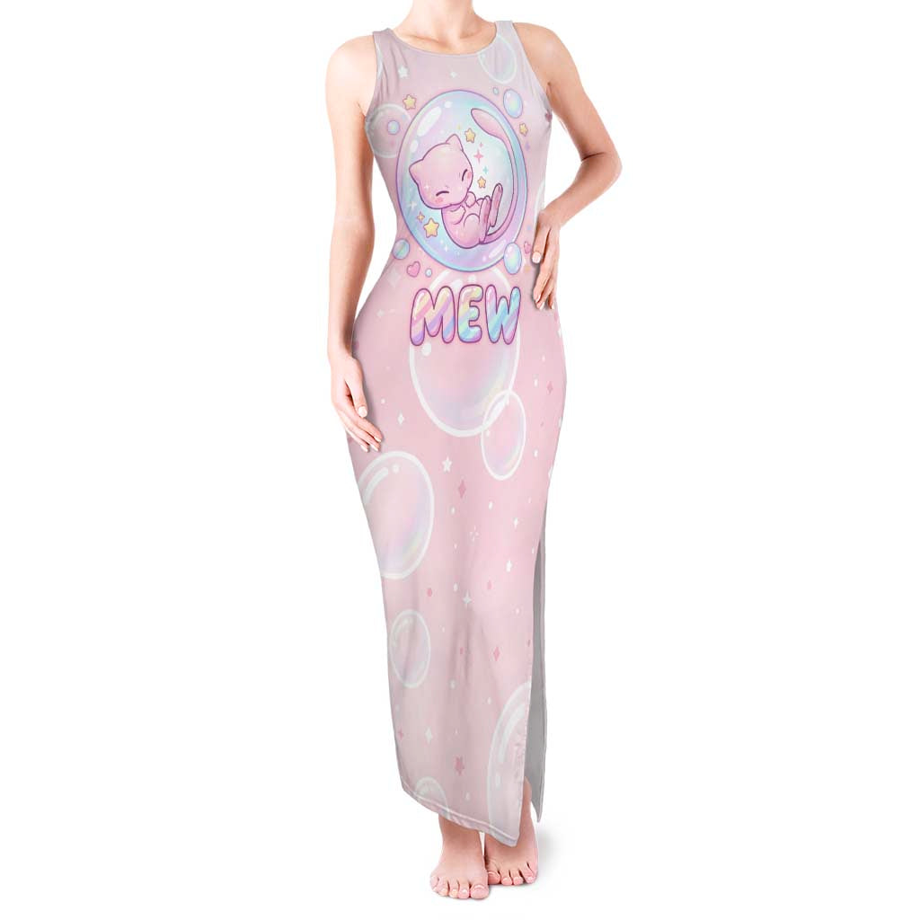 Mew Tank Maxi Dress Pastel Kawaii Bubble Art