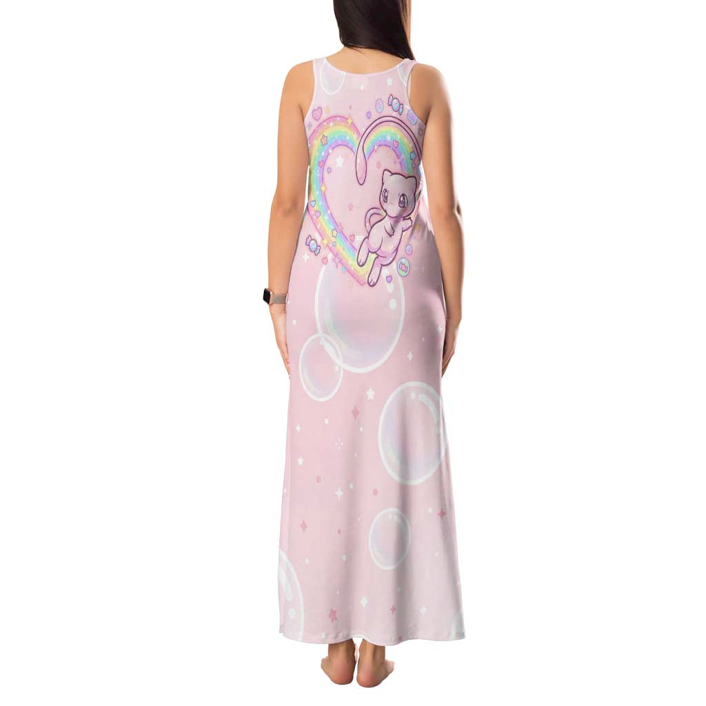 Mew Tank Maxi Dress Pastel Kawaii Bubble Art