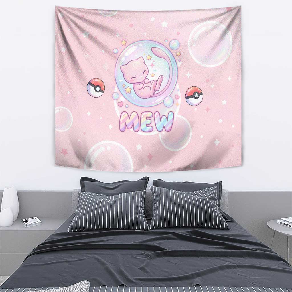 Mew Tapestry Pastel Kawaii Bubble Art