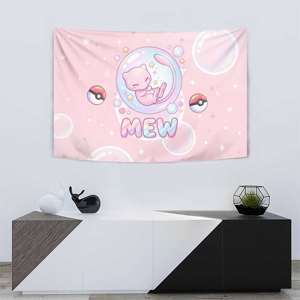 Mew Tapestry Pastel Kawaii Bubble Art