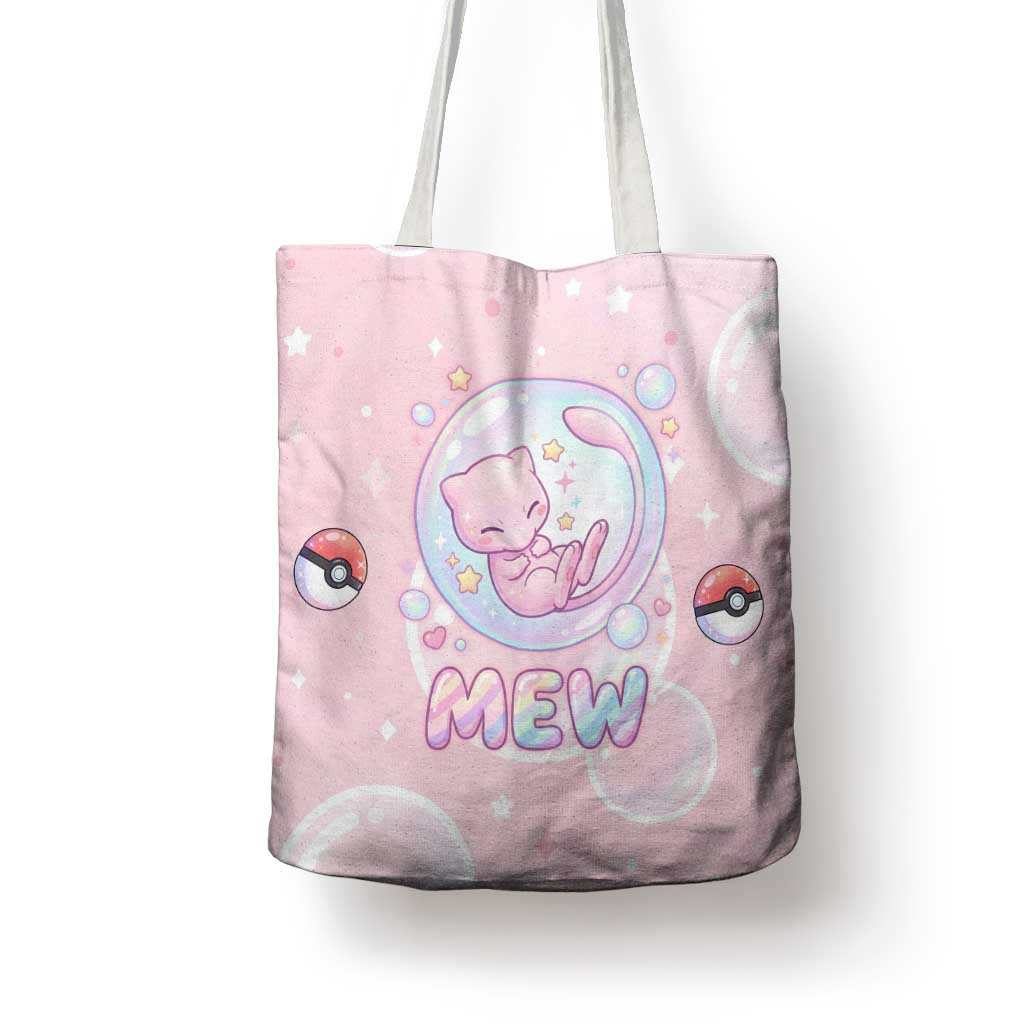 Mew Tote Bag Pastel Kawaii Bubble Art