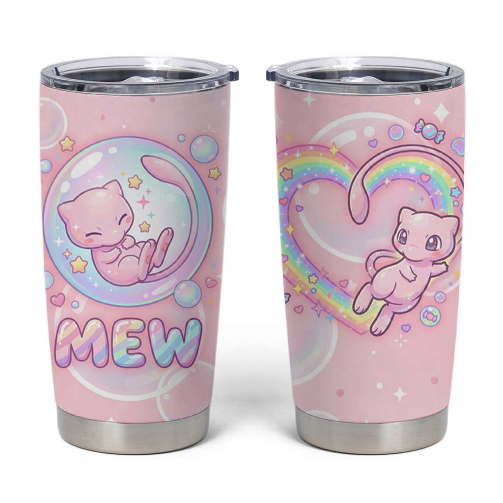 Mew Tumbler Cup Pastel Kawaii Bubble Art