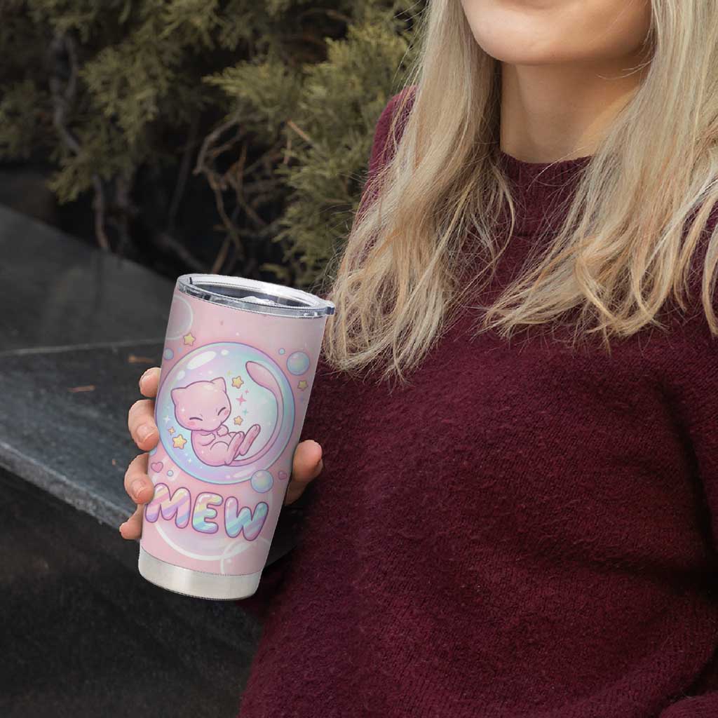 Mew Tumbler Cup Pastel Kawaii Bubble Art
