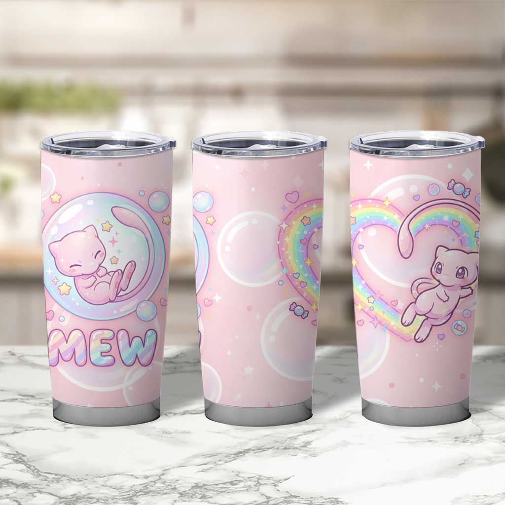 Mew Tumbler Cup Pastel Kawaii Bubble Art