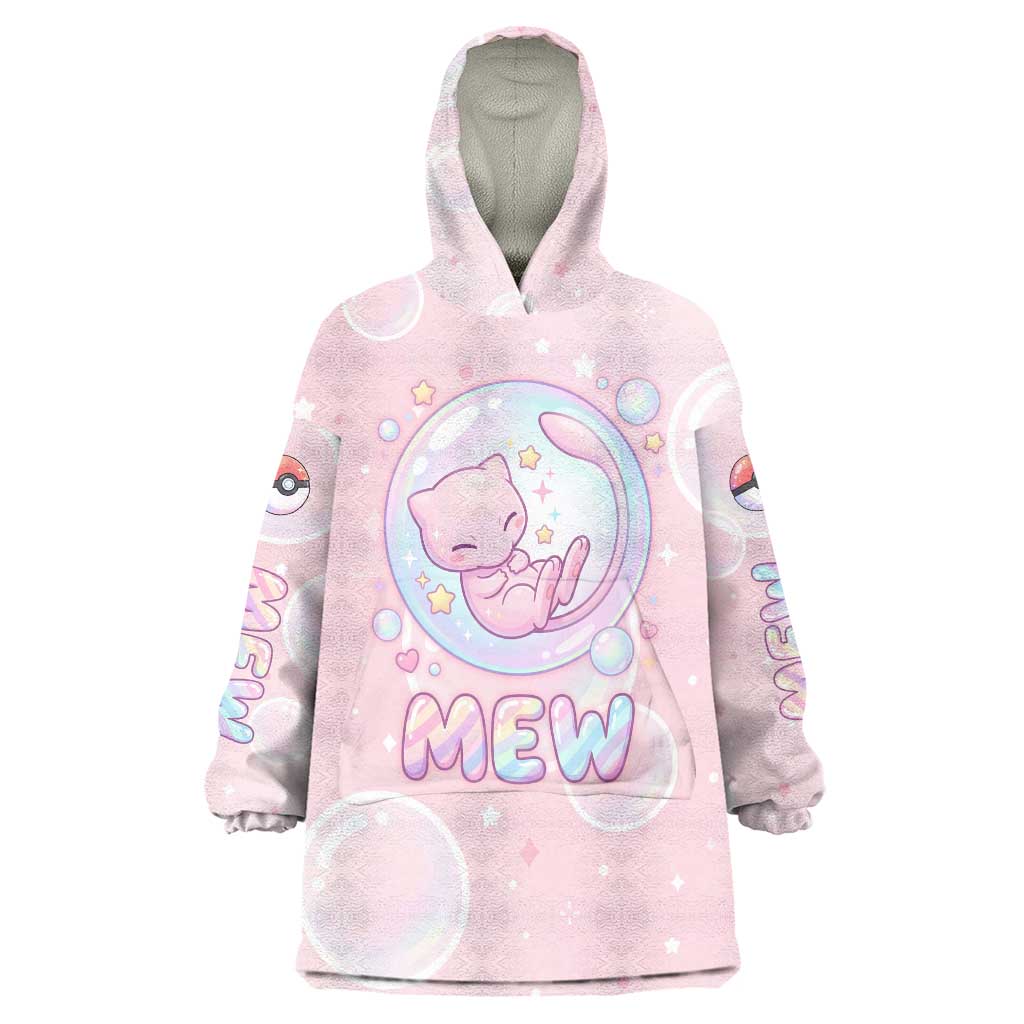 Mew Wearable Blanket Hoodie Pastel Kawaii Bubble Art