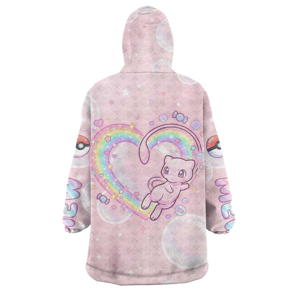 Mew Wearable Blanket Hoodie Pastel Kawaii Bubble Art