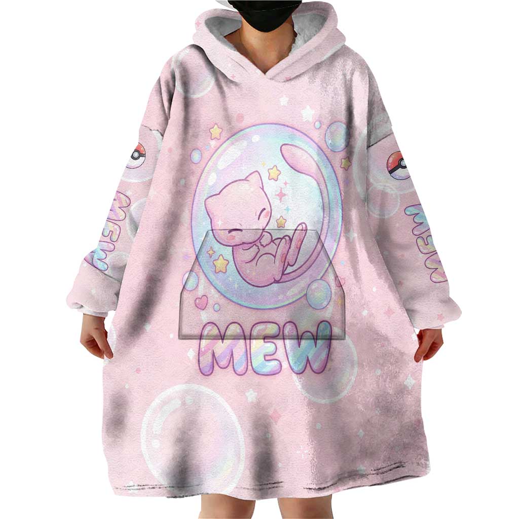 Mew Wearable Blanket Hoodie Pastel Kawaii Bubble Art