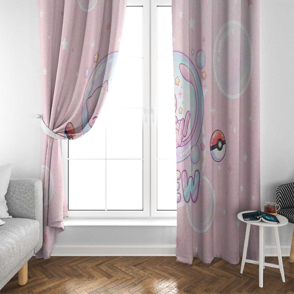 Mew Window Curtain Pastel Kawaii Bubble Art