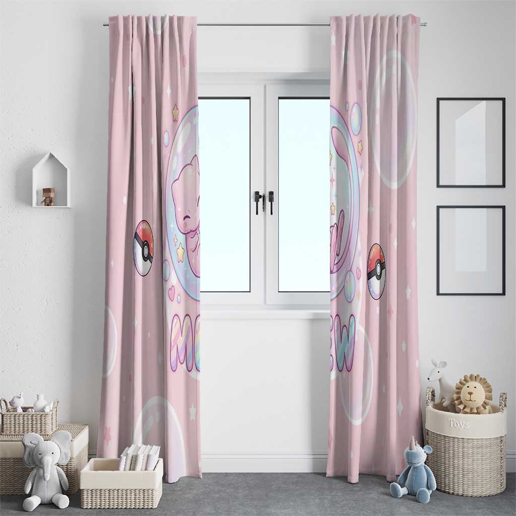Mew Window Curtain Pastel Kawaii Bubble Art
