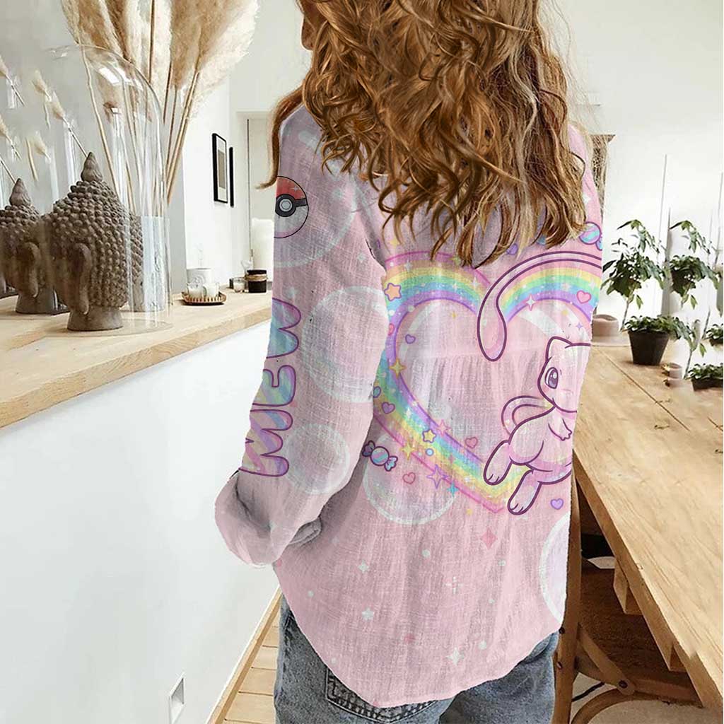 Mew Women Casual Shirt Pastel Kawaii Bubble Art