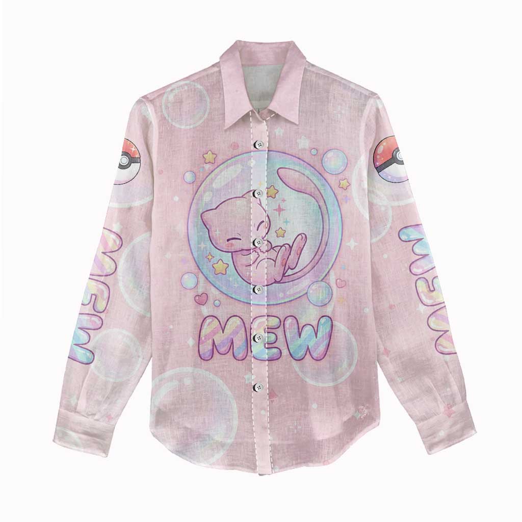 Mew Women Casual Shirt Pastel Kawaii Bubble Art