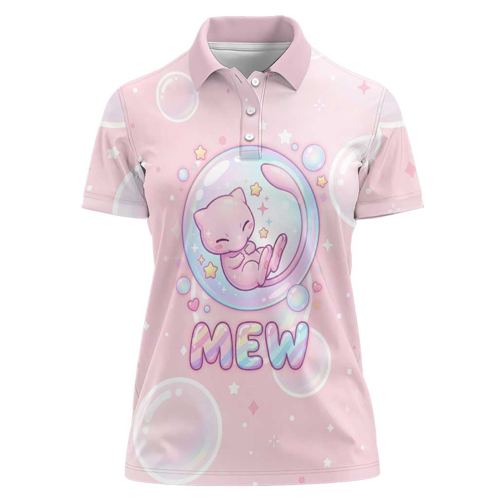 Mew Women Polo Shirt Pastel Kawaii Bubble Art