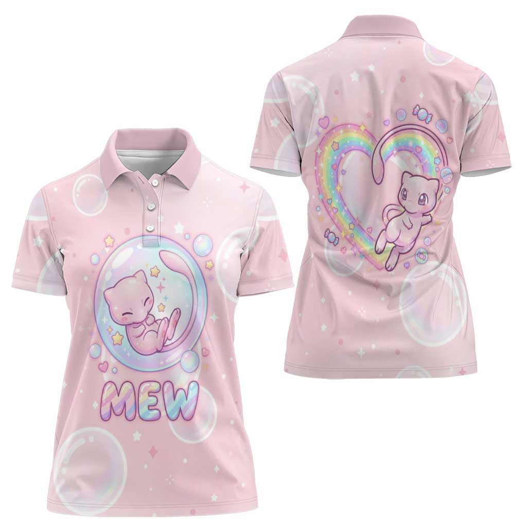 Mew Women Polo Shirt Pastel Kawaii Bubble Art