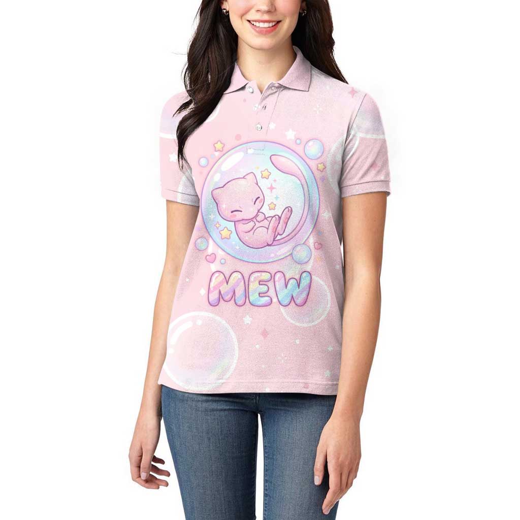 Mew Women Polo Shirt Pastel Kawaii Bubble Art