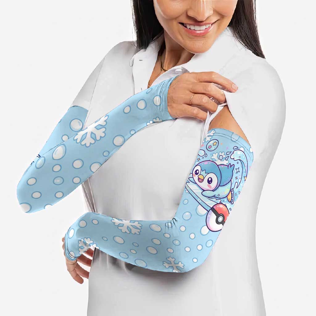 Piplup Arm Sleeves Cute Winter Snowflake Art