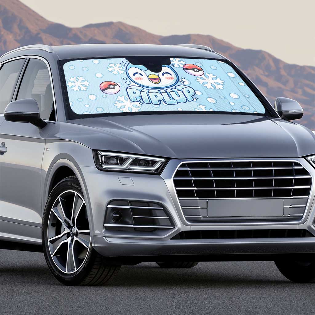 Piplup Auto Sun Shade Cute Winter Snowflake Art