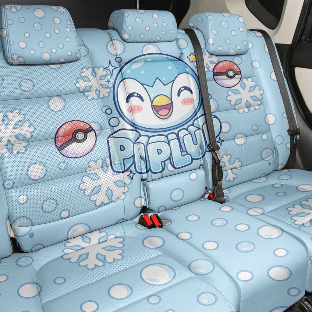 Piplup Back Car Seat Cover Cute Winter Snowflake Art