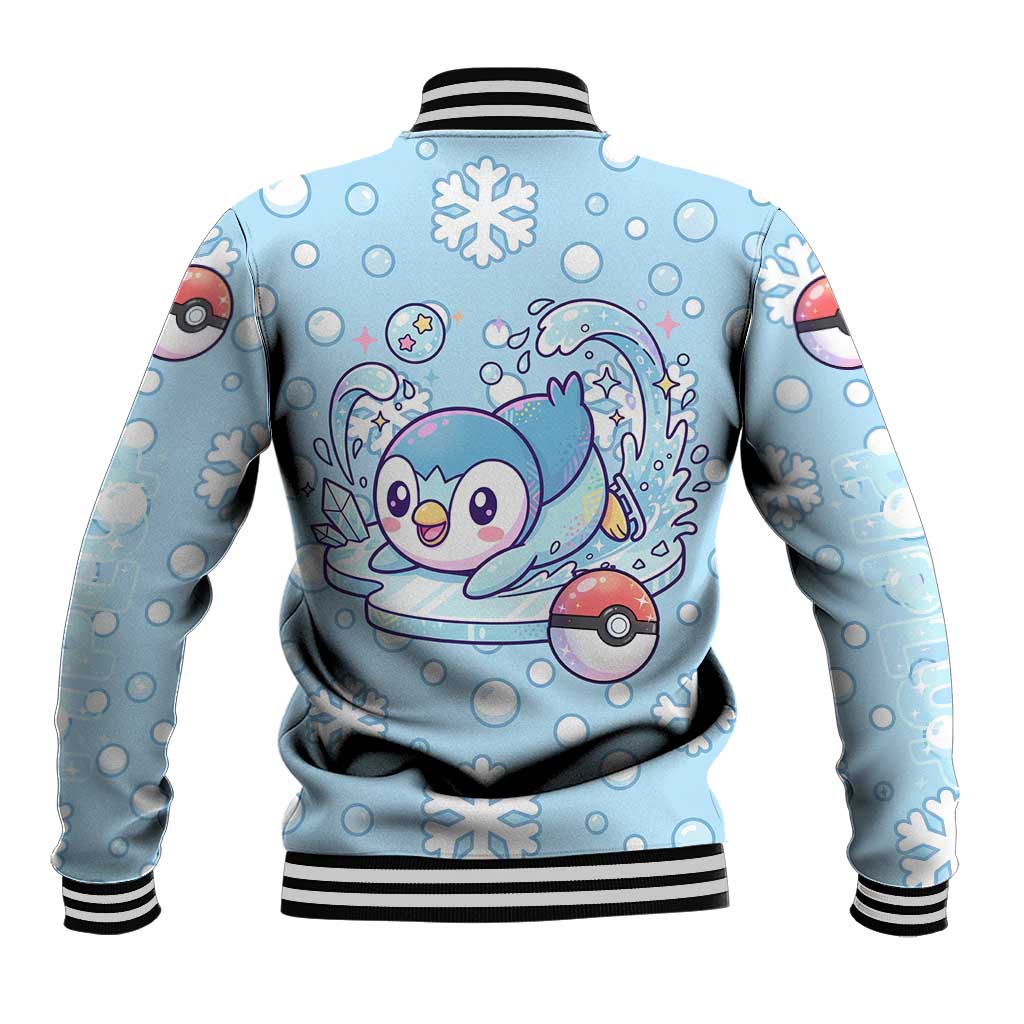 Piplup Baseball Jacket Cute Winter Snowflake Art