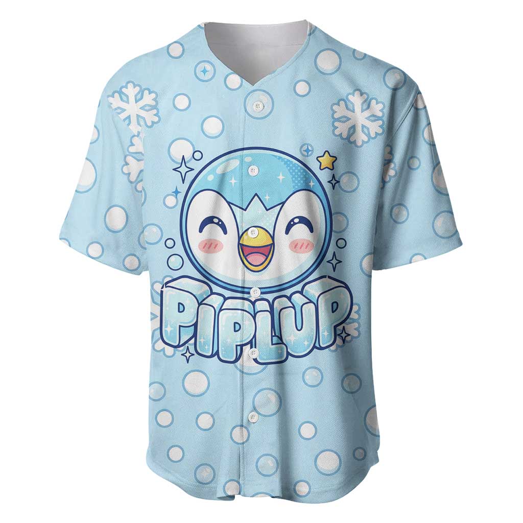Piplup Baseball Jersey Cute Winter Snowflake Art