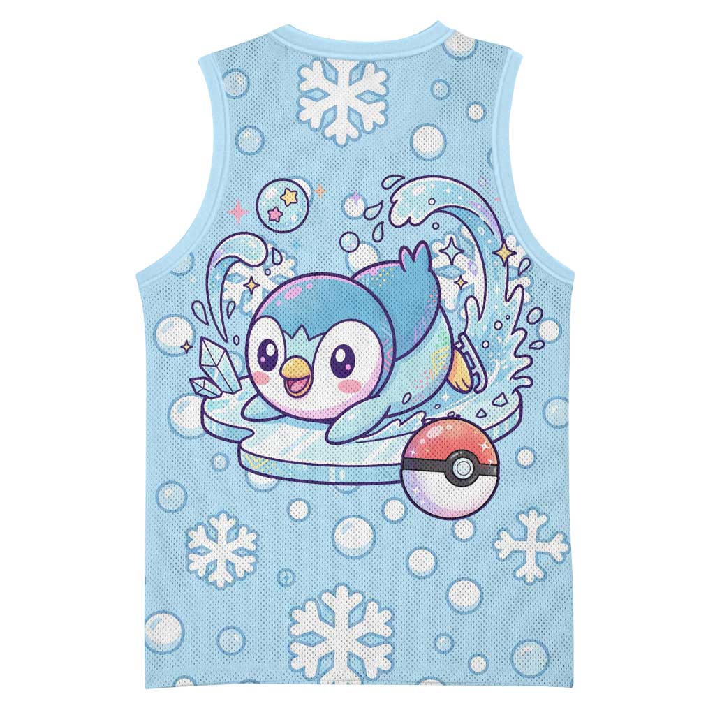 Piplup Basketball Jersey Cute Winter Snowflake Art