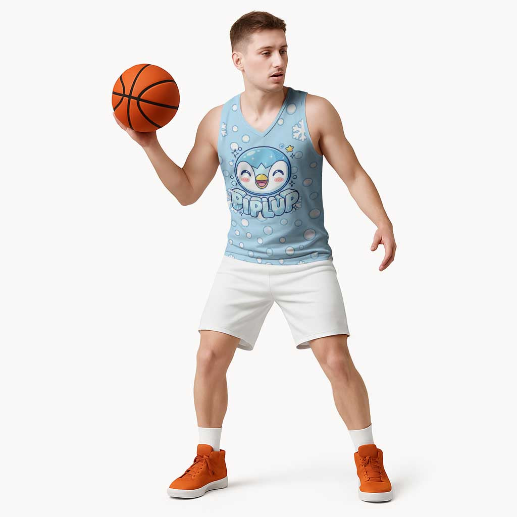 Piplup Basketball Jersey Cute Winter Snowflake Art