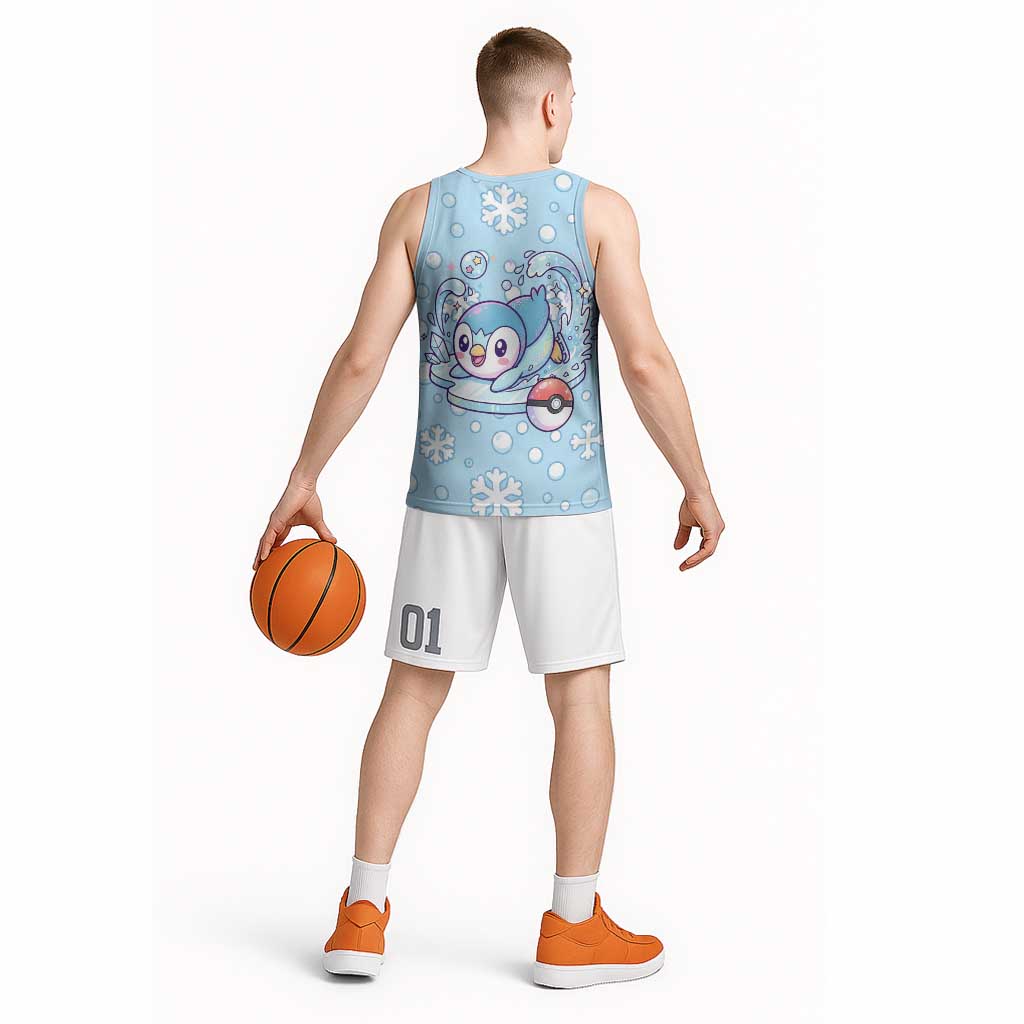 Piplup Basketball Jersey Cute Winter Snowflake Art