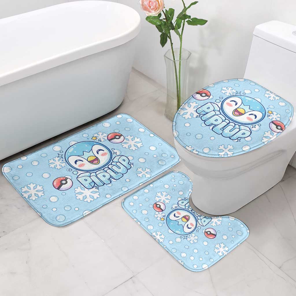 Piplup Bathroom Set Cute Winter Snowflake Art