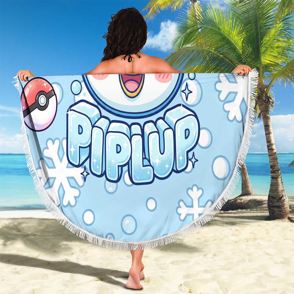 Piplup Beach Blanket Cute Winter Snowflake Art