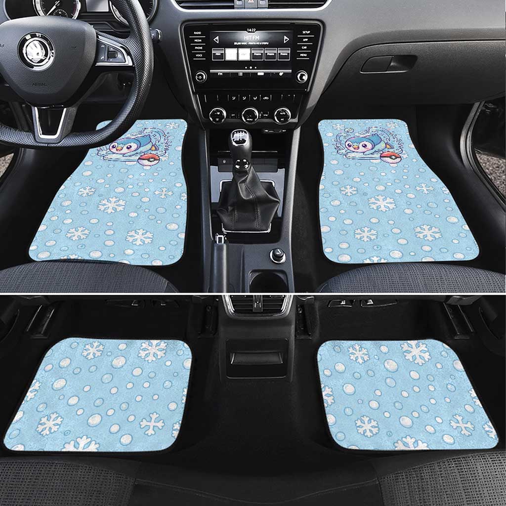 Piplup Car Mats Cute Winter Snowflake Art