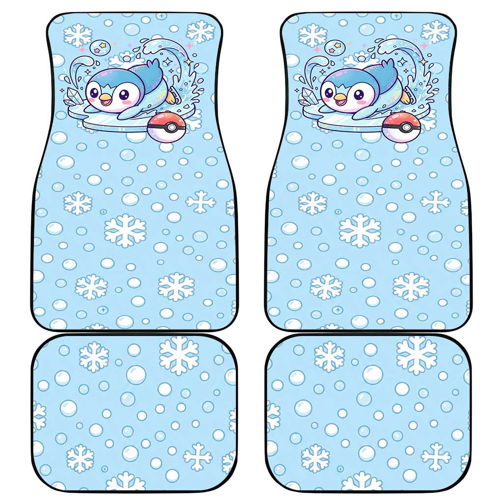 Piplup Car Mats Cute Winter Snowflake Art