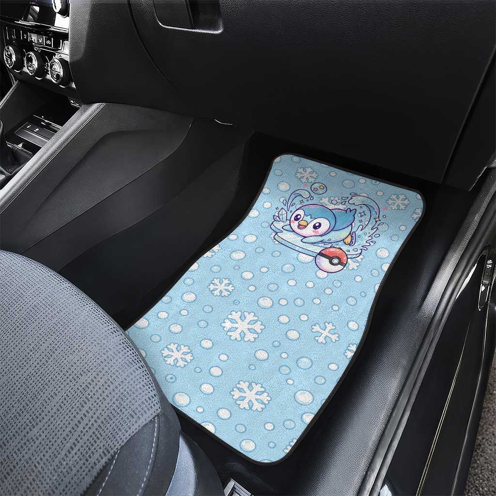 Piplup Car Mats Cute Winter Snowflake Art