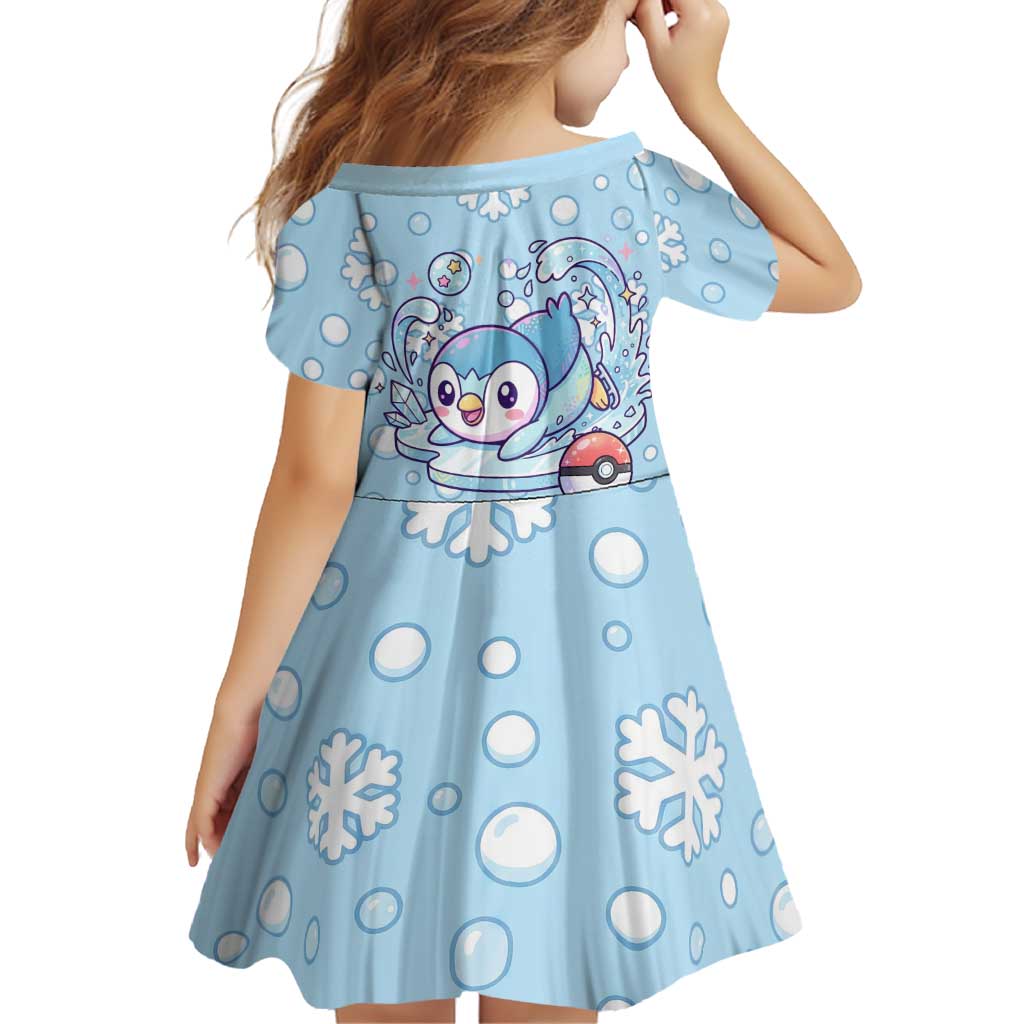 Piplup Family Matching Mermaid Dress and Hawaiian Shirt Cute Winter Snowflake Art