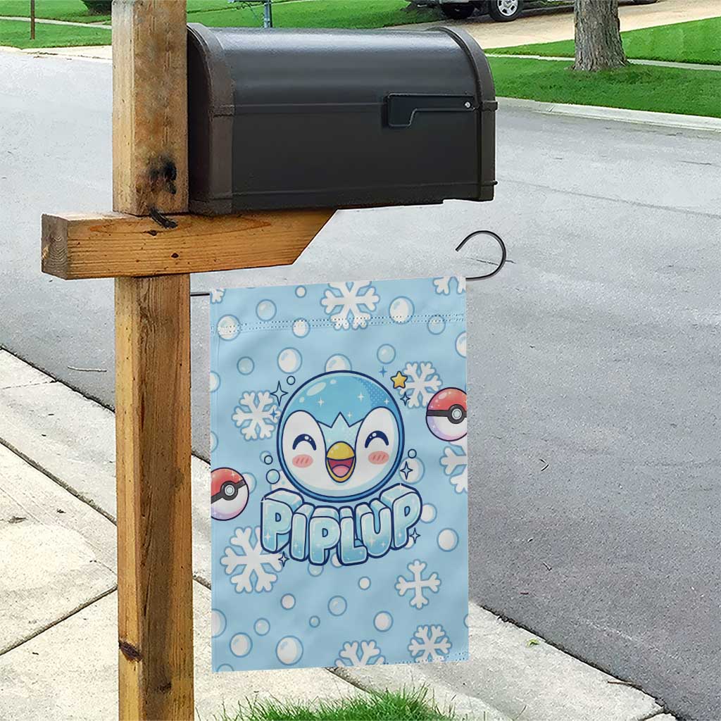 Piplup Garden Flag Cute Winter Snowflake Art