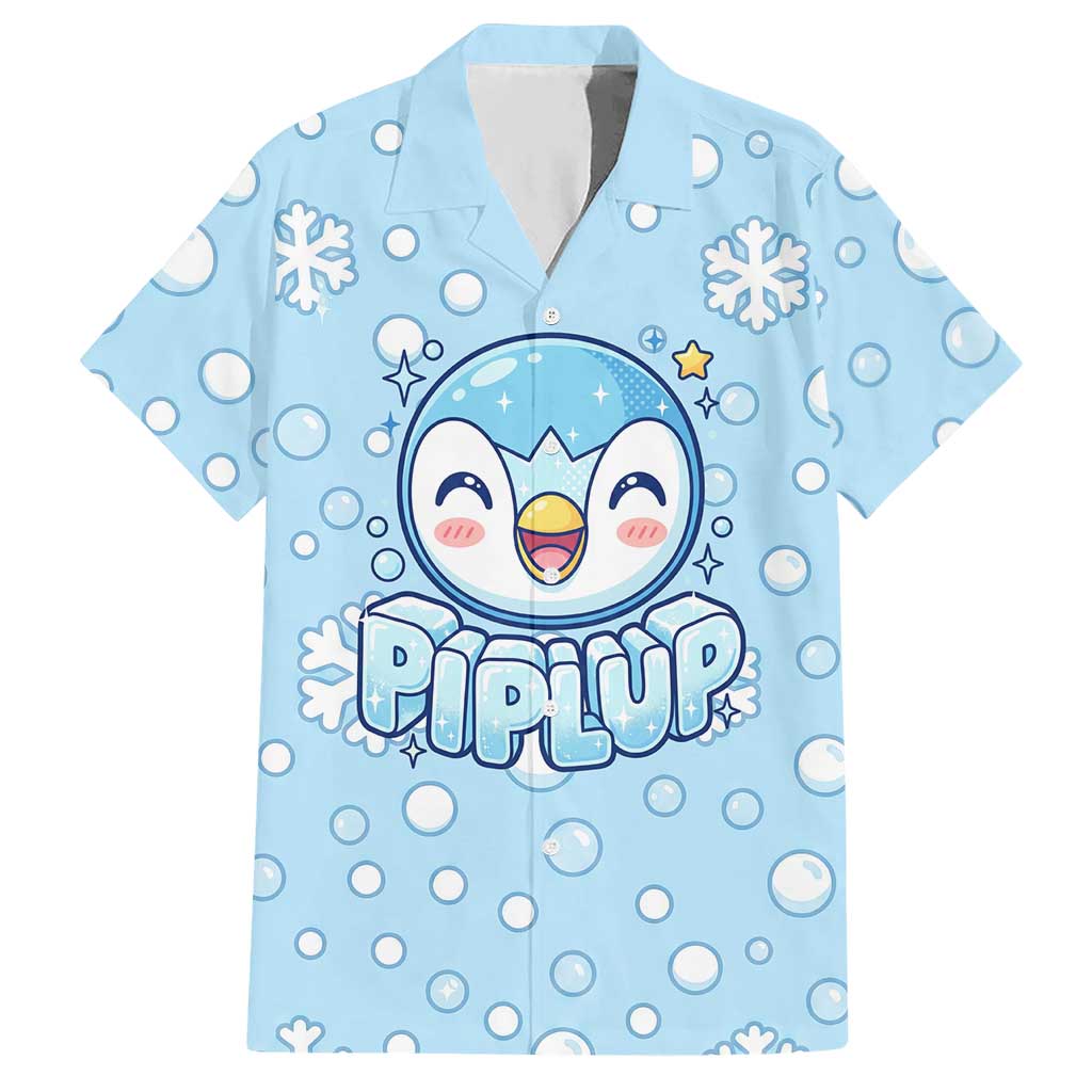 Piplup Hawaiian Shirt Cute Winter Snowflake Art