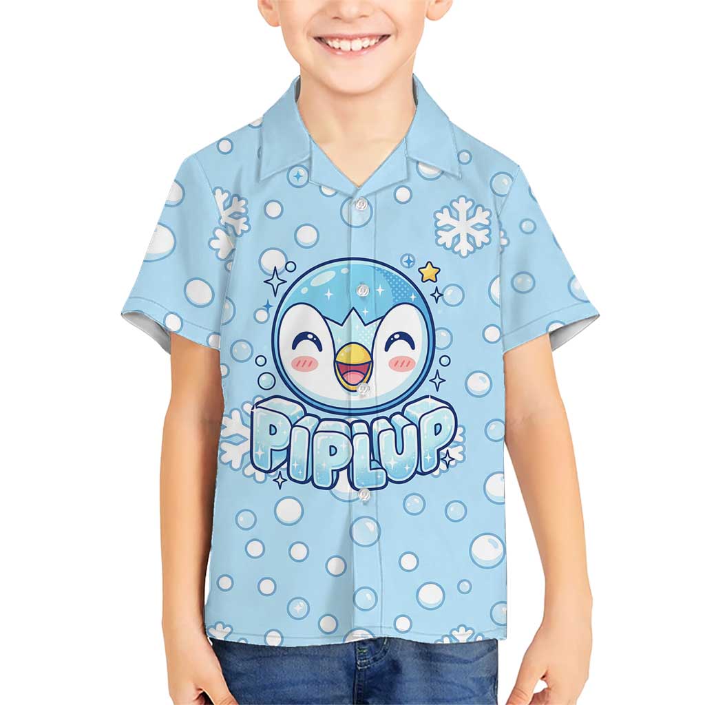 Piplup Hawaiian Shirt Cute Winter Snowflake Art