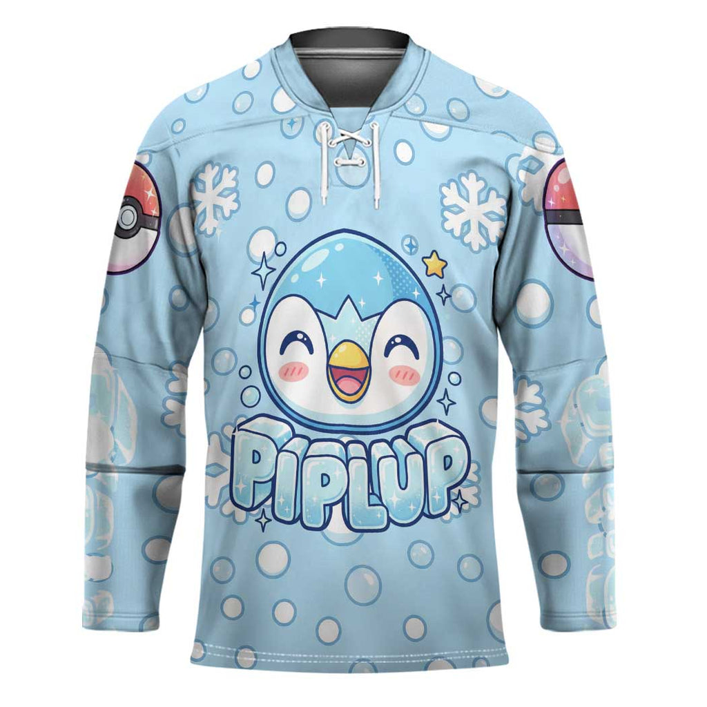 Piplup Hockey Jersey Cute Winter Snowflake Art