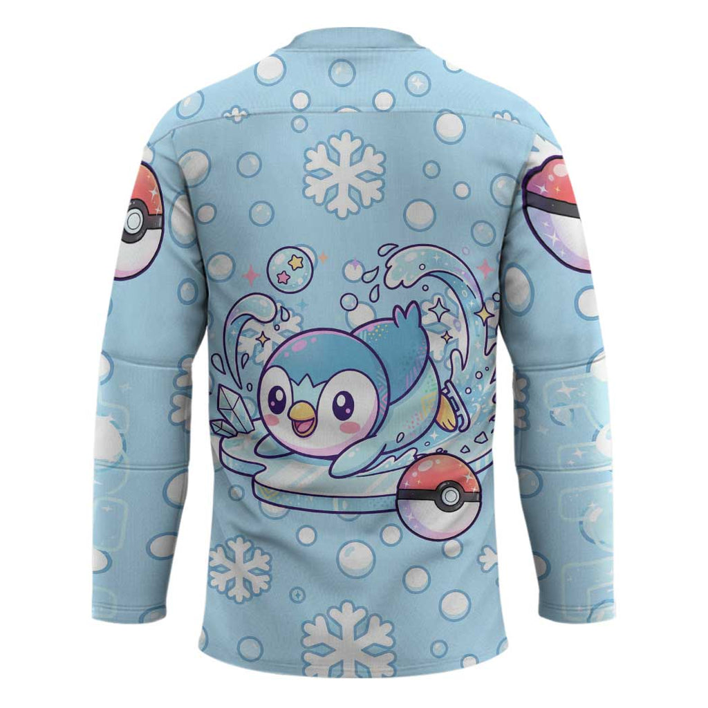 Piplup Hockey Jersey Cute Winter Snowflake Art