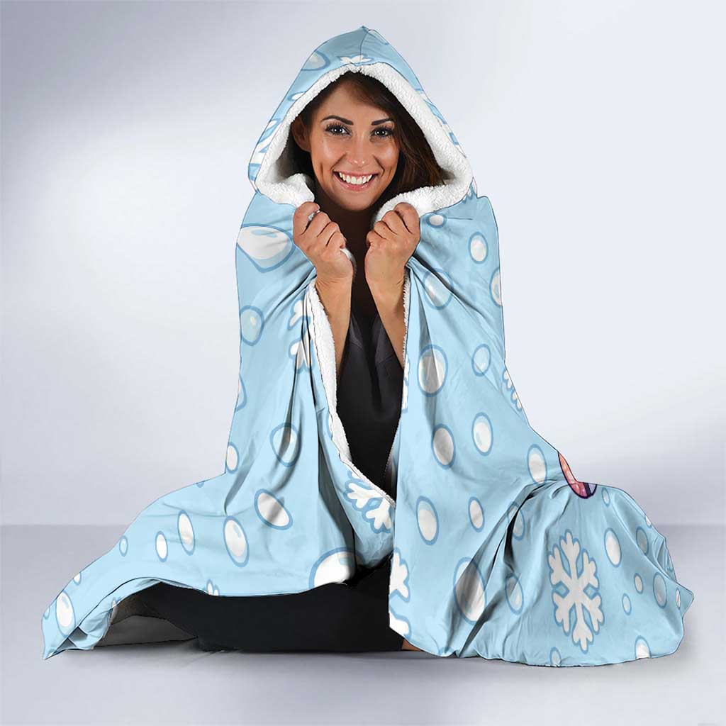 Piplup Hooded Blanket Cute Winter Snowflake Art