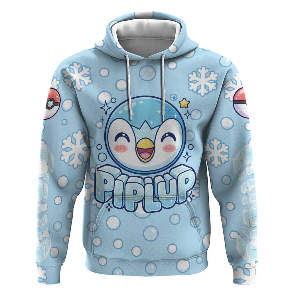 Piplup Hoodie Cute Winter Snowflake Art