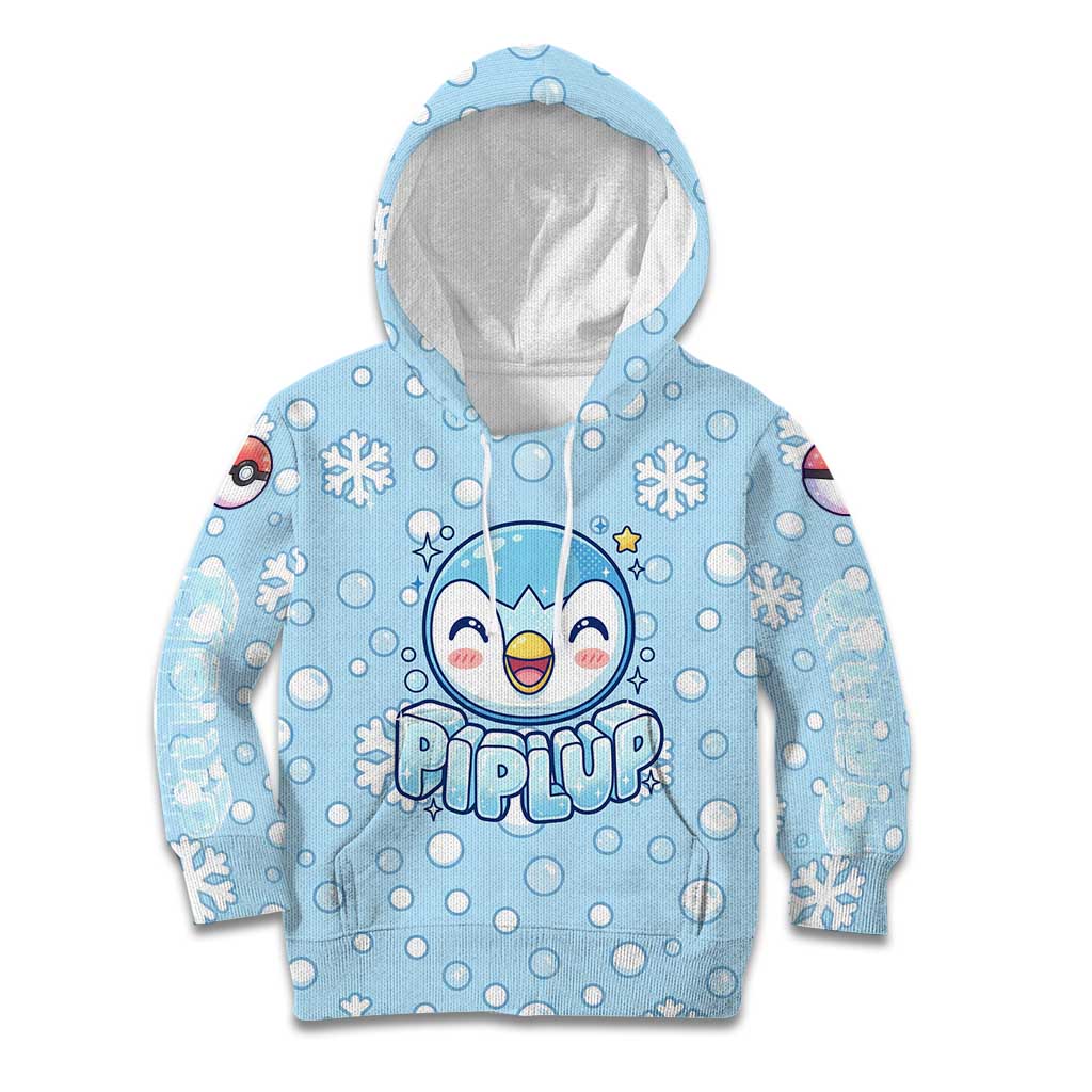 Piplup Kid Hoodie Cute Winter Snowflake Art
