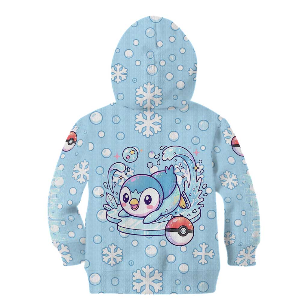 Piplup Kid Hoodie Cute Winter Snowflake Art