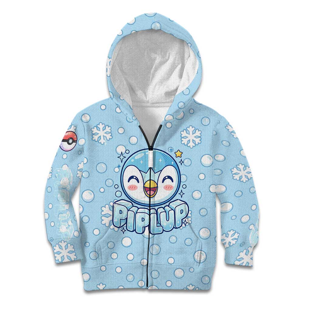 Piplup Kid Hoodie Cute Winter Snowflake Art
