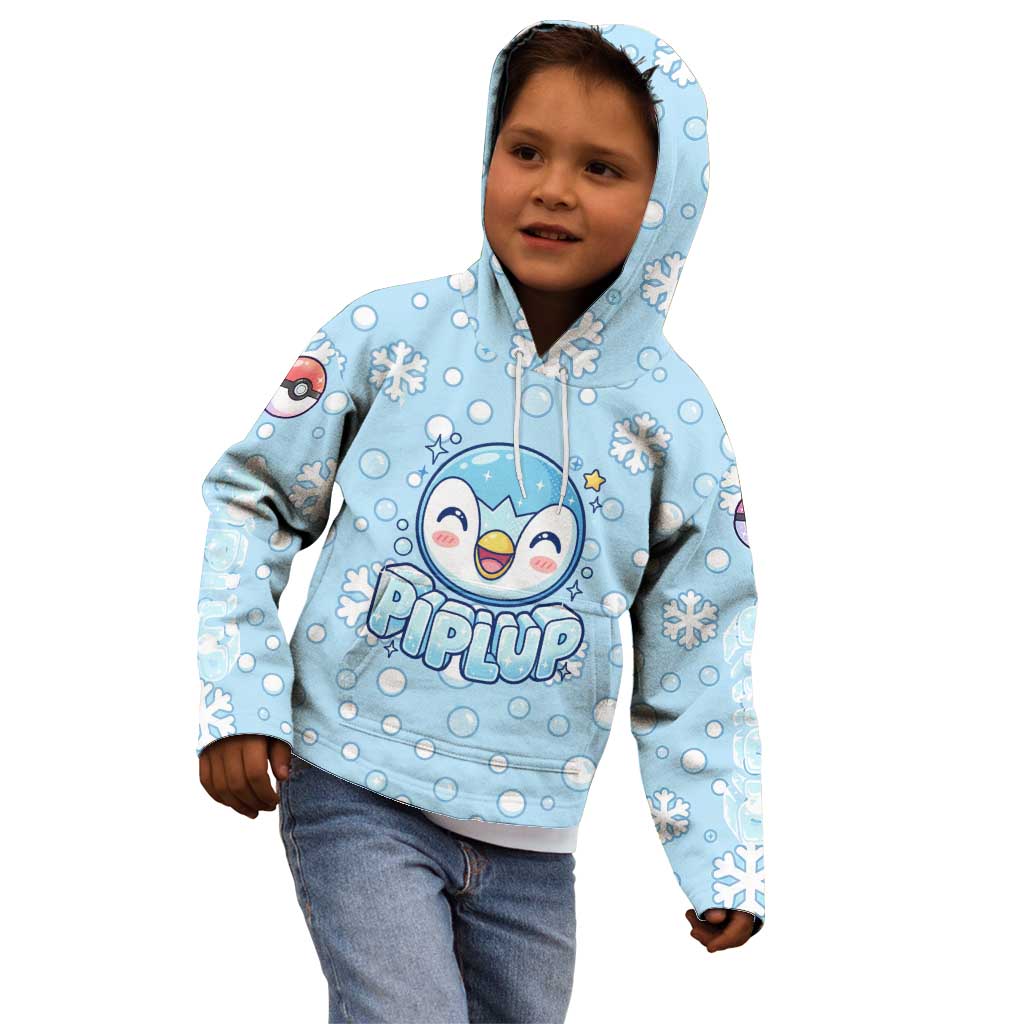 Piplup Kid Hoodie Cute Winter Snowflake Art