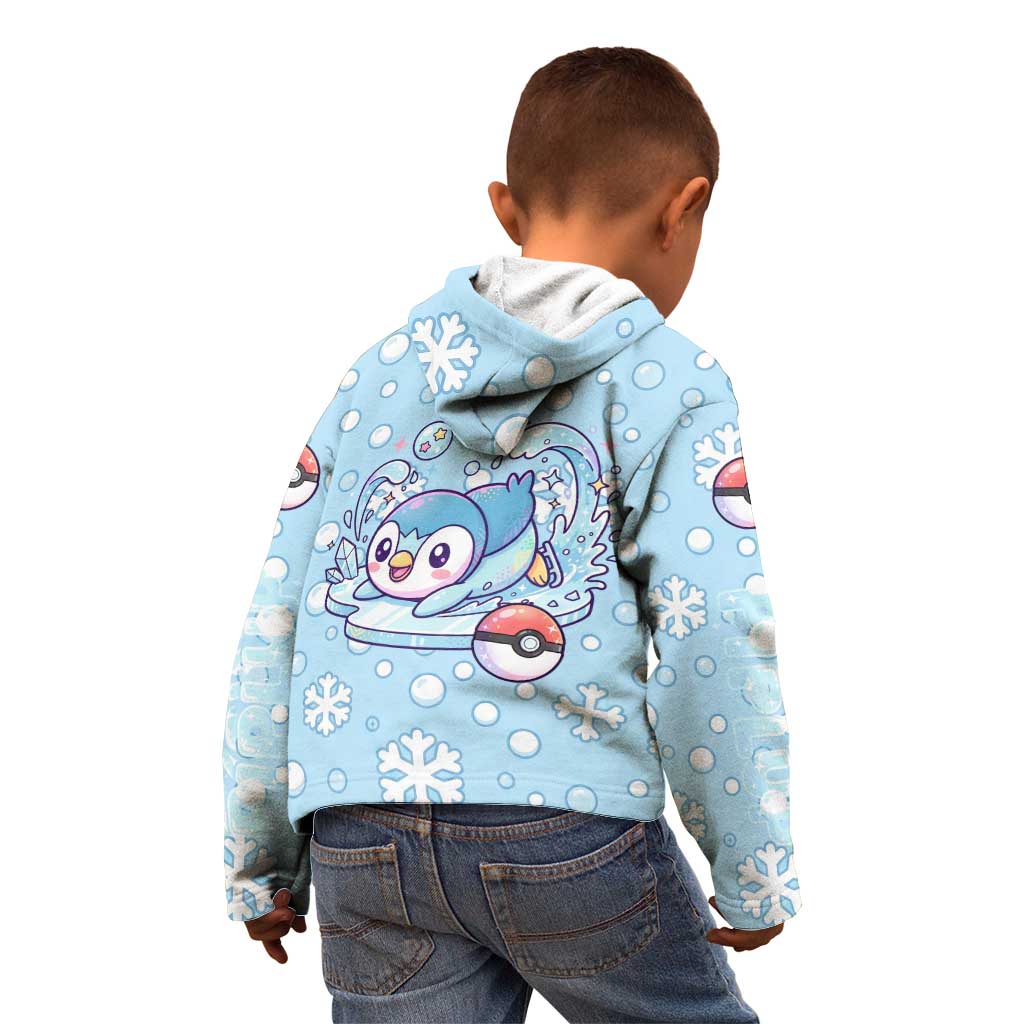 Piplup Kid Hoodie Cute Winter Snowflake Art