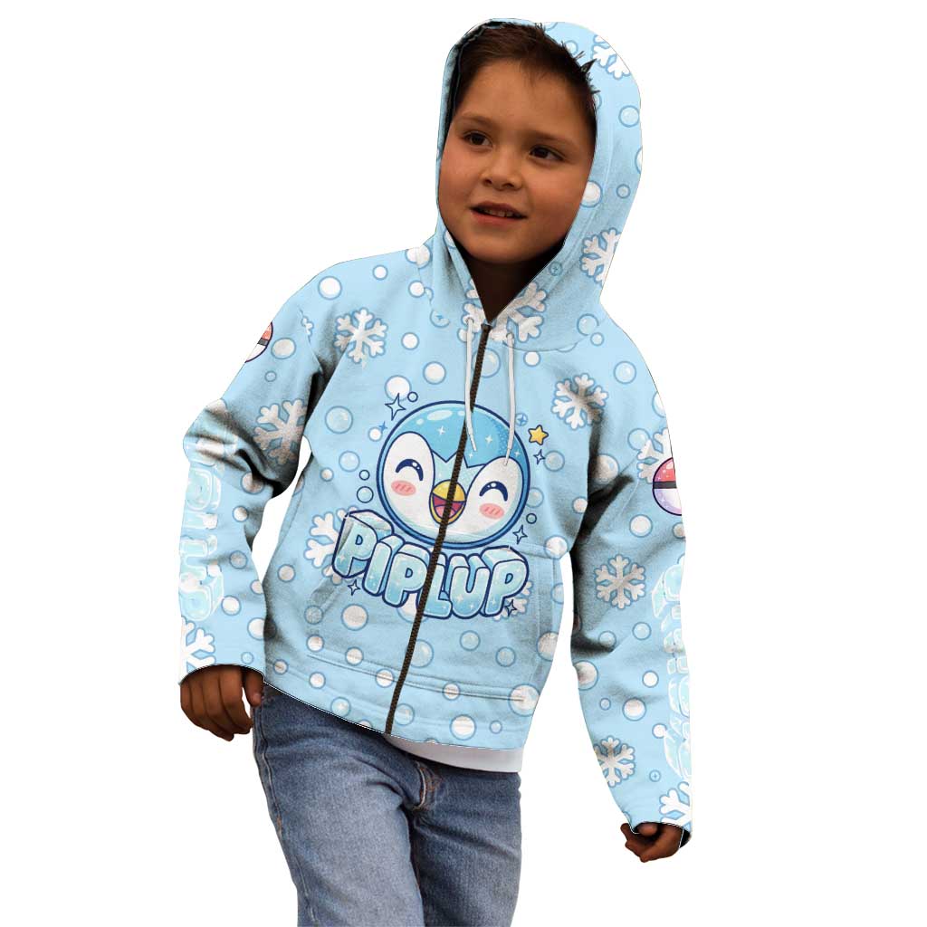 Piplup Kid Hoodie Cute Winter Snowflake Art