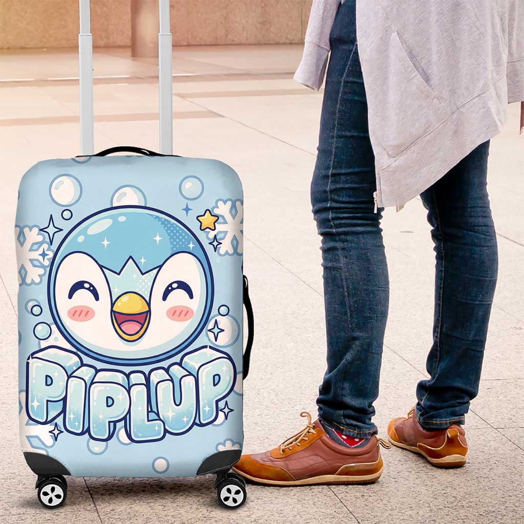 Piplup Luggage Cover Cute Winter Snowflake Art